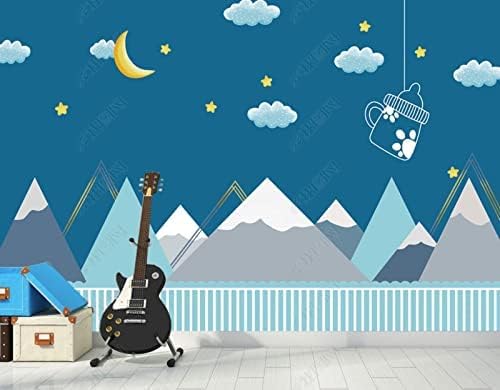 XLMING Tal Weiße Wolken Blauer Stern Cartoon Küche Esszimmer Arbeitszimmer Wohnzimmer TV Hintergrund Wand 3D Tapete-150cm×105cm