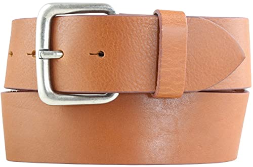 BELTINGER Jeansgürtel aus Vollrindleder 5 cm | Leder-Gürtel für Herren 50mm | Breiter Herren-Gürtel aus echtem Leder | Tabac 120cm