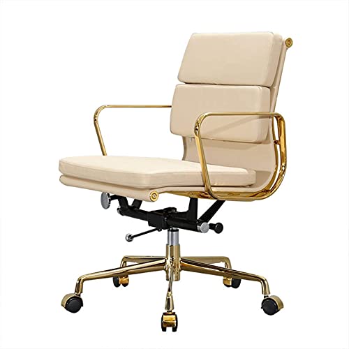 Arbeitsstuhl für Zuhause, Chefsessel, Bürostuhl, Möbel, Computerstuhl, Zuhause, modern, minimalistisch, Drehstuhl, ergonomischer Chefstuhl, Leder, Bürostuhl, weiche Tasche, Sitzstühle interessanter