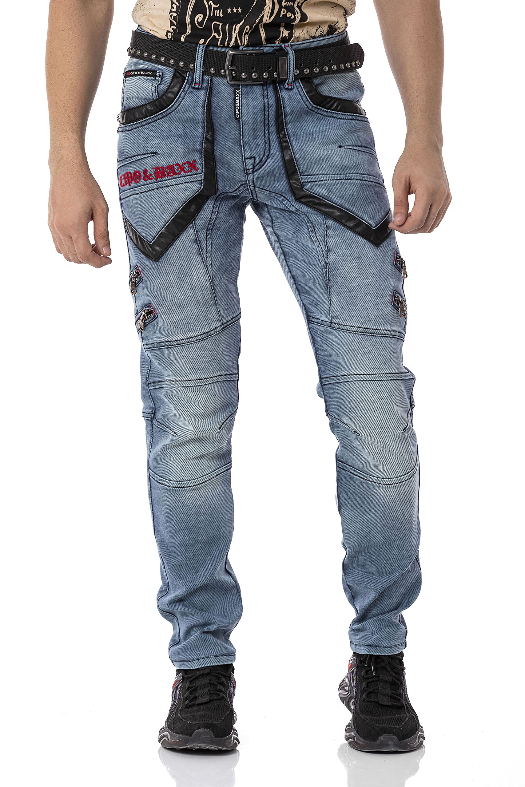 Cipo & Baxx Herren Jeanshose Pants Denim CD795 Blau W42 L32