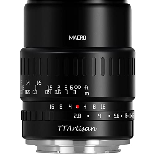 TT Artisan 40mm F2.8 Makro APS-C Objektiv Anschluss MFT Mount Black Manueller Fokus für spiegellose Kamera, TTAL4028MFT, Schwarz, Micro 4/3