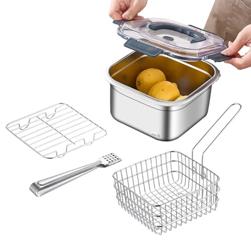 Camp Cook Set | 2500 ml quadratischer Camping-Kochtopf | Multifunktionales Wanderkochset, Campingausrüstung, Fritteusentopf für Camping, Rucksackreisen