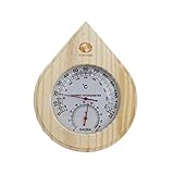 SudoreWell® Sauna Klimamesser Thermometer + Hygrometer Drop aus hellem Kiefernholz