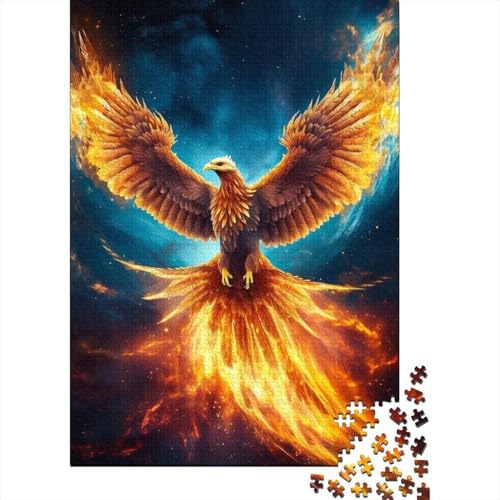 Phoenix Holzpuzzle für Erwachsene, Kunstpuzzle für Erwachsene, 1000 Teile, Entspannungspuzzlespiele, Denksportpuzzle 29,53x19,69 Zoll