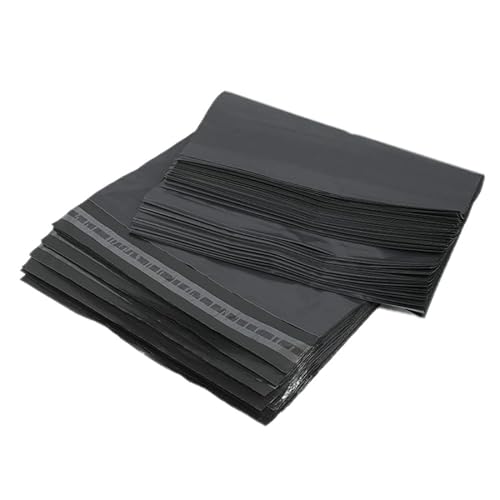 100 Stück Kuriertaschen Versandtaschen Schwarze Aufbewahrungstasche Umschlag Versandtaschen Selbstklebende Versiegelung Kunststoffbeutel (100 Stück 25 cm x 35 cm)