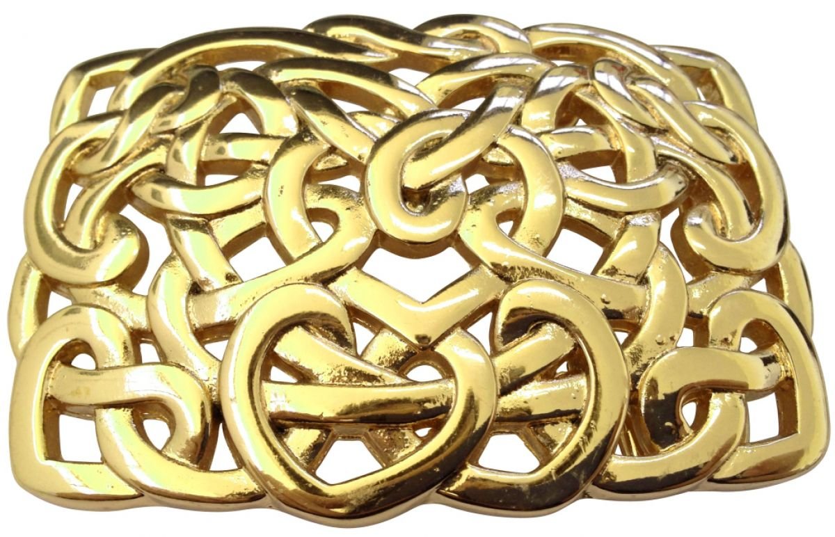 BELTINGER Gürtelschließe Knoten Design 4,0 cm | Buckle Wechselschließe Gürtelschnalle 40mm Massiv | Druckknopf-Gürtel bis 4cm | Gold