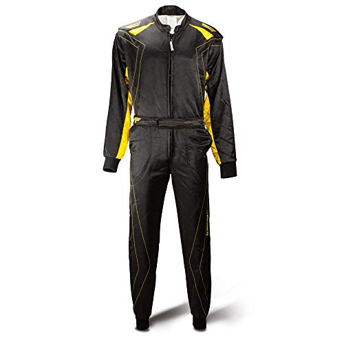 Speed Kartoverall SILVERSTONE RS-2 schwarz/gelb - 2-lagiger Top-Overall (XXL)