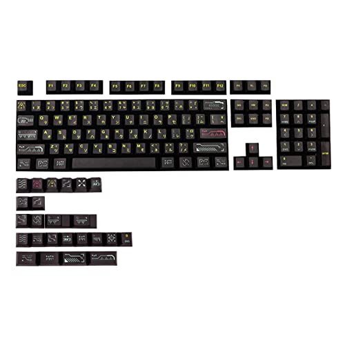 Tastenkappen mit 71/128 Tasten mit OEM-Profil, japanisches PBT-Tastenkappen-Set für MX-Switch, mechanische Tastaturen, 71 Tasten, 5-Oberflächen-Farbstoff-Subbed-Tastenkappen-Set für mechanische