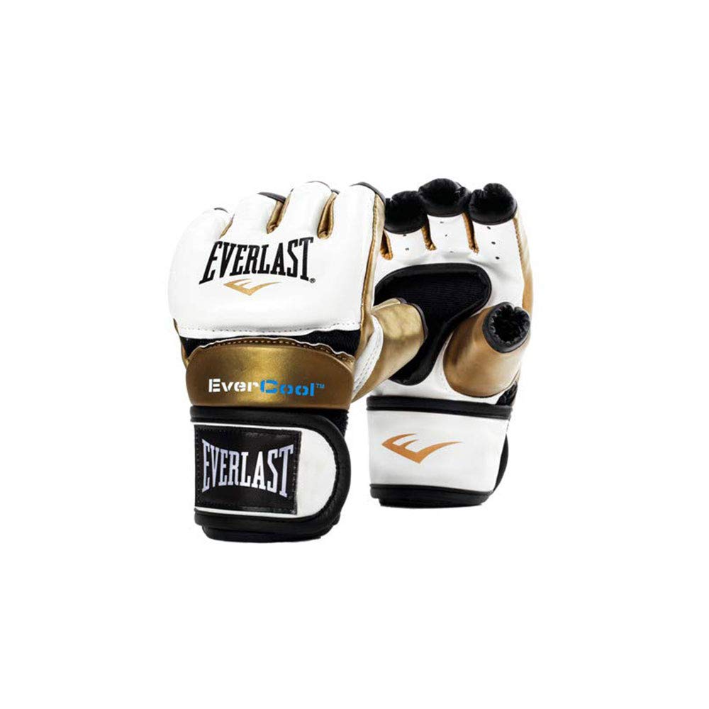 Everlast Unisex - Erwachsene Boxhandschuhe Everstrike Training Glove Traininghandschuh, Weiß/Gold, S/M