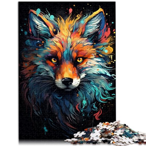 Puzzles, Geschenke, Spielzeug, Farbmalerei, Fuchs, 1000-teiliges Puzzlespiel aus Holz, lustige Aktivitäten zu Hause, Geburtstagsgeschenk, Reisegeschenke, 1000 Teile (50 x 75 cm)