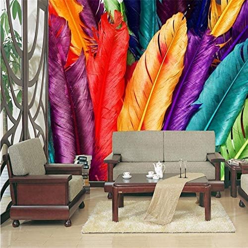 XLMING Bunte Federn 3D Tapeten Home Esszimmer Sofa Schlafzimmer Wohnzimmer TV Hintergrund-430cm×300cm