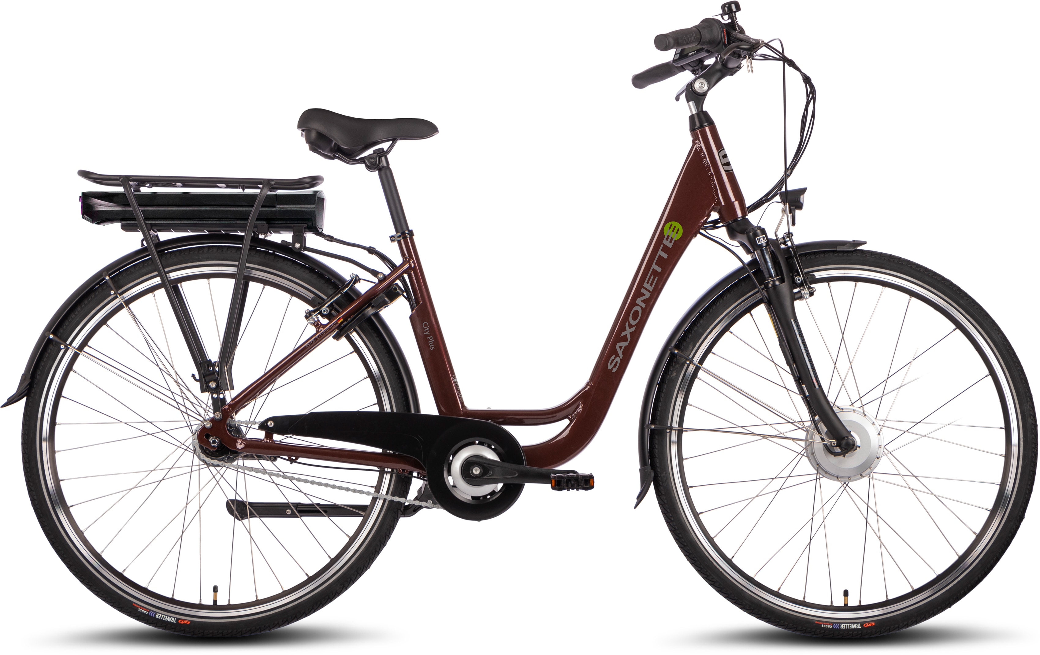 SAXONETTE E-Bike "City Plus", 7 Gang, Frontmotor 250 W, (mit Akku-Ladegerät), Pedelec, Elektrofahrrad für Damen u. Herren, Cityrad, Rücktrittbremse
