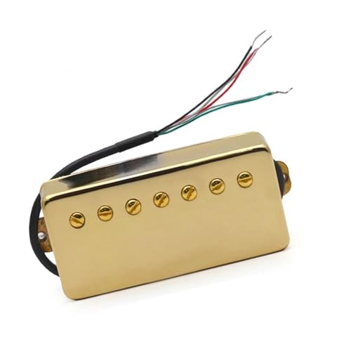 7-saitige Gitarre Messing Cover Humbucker Schlitz 8,5K/14K Coil Splitting Pickup Für 7-saitige E-Gitarre e gitarren tonabnehmer (Color : Gold Bridge)