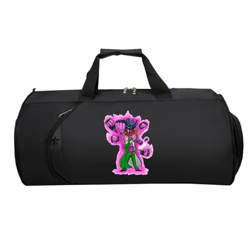 Jo-Jo's Bizar-re Adventu-re Sporttasche Klein, Groß Wasserdicht Sporttasche, HandgepäCk Unisex G.ym Wochenendtasche Flugzeug(Black 2)