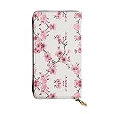 Cherry Blossom Damen Leder Lange Clutch Geldbörse =>> 7,48 x 4,13 Zoll bequem, leicht, wasserdicht, langlebig, schwarz, Einheitsgröße, Schwarz, Einheitsgröße