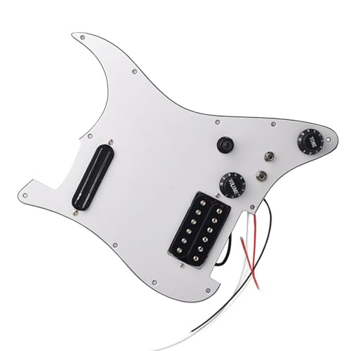 Standard-Pickguard-Tonabnehmer HH E-Gitarren-Schlagbrett-Tonabnehmer, exquisites und modisches weißes Gitarren-Schlagbrett-Teile-Set (Color : 3)