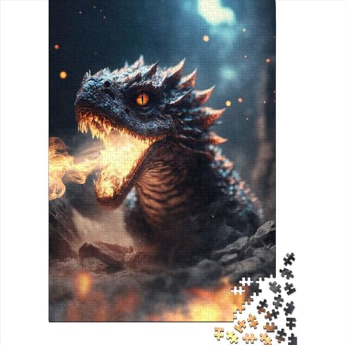 Baby-Feuerdrache-Puzzle für Erwachsene und Jugendliche, 1000 Teile, Holzpuzzle für Erwachsene, Puzzle-Spielzeug, nachhaltiges Puzzle für Erwachsene (Größe: 75 x 50 cm)