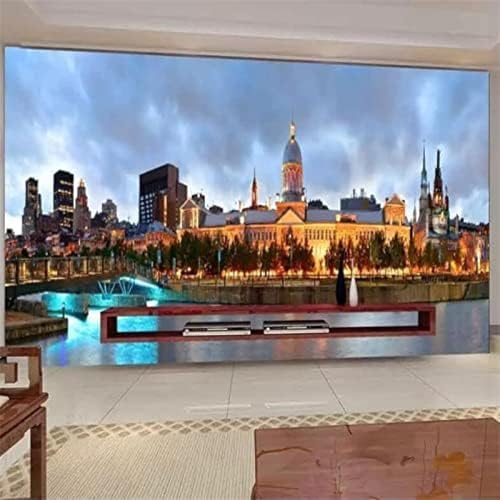 XLMING Stadt Nacht Blick Meer Und Himmel Blick 3D Tapete Wohnzimmer Sofa Schlafzimmer Esszimmer Home Dekoration Wand-300cm×210cm