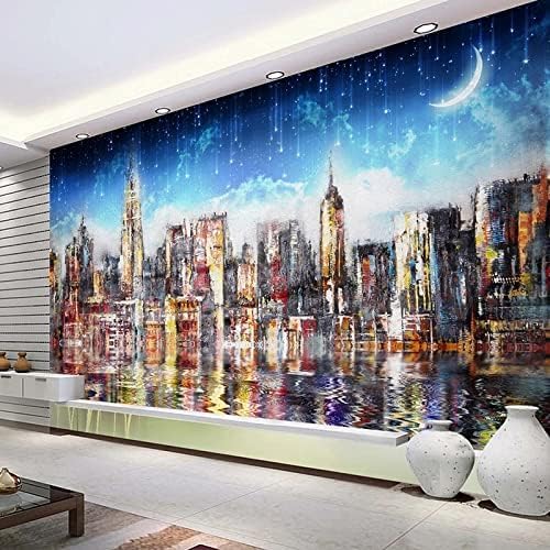 XLMING Nightscape City Sternennacht-Ideen 3D Tapete Home Dekoration Wohnzimmer Sofa Schlafzimmer Tv Hintergrund Wand-200cm×140cm