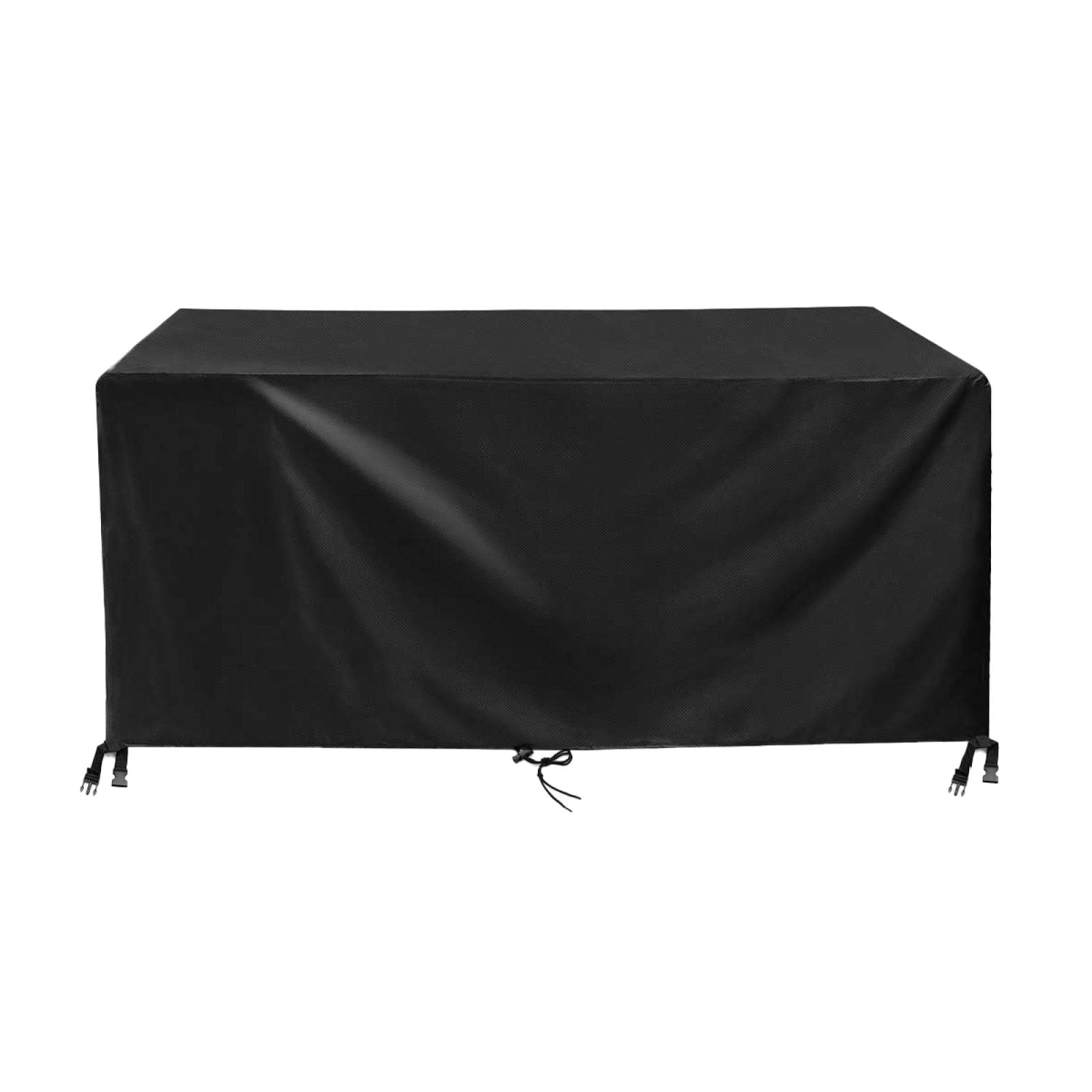 Abdeckung für Gartenmöbel 140x100x75cm Rechteckig Abdeckhaube Gartentisch Wasserdicht Staubdicht Anti-UV Schwarz 795D Oxford Gewebe Abdeckplane Schutzhülle für Terrassenmöbel Stühle und Möbelsets