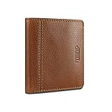 mano Don Montez kleine Geldbörse Leder - Portemonnaie Herren Damen Hochformat Cognac - Geldbeutel Portmonee Wallet Brieftasche Portmonaise