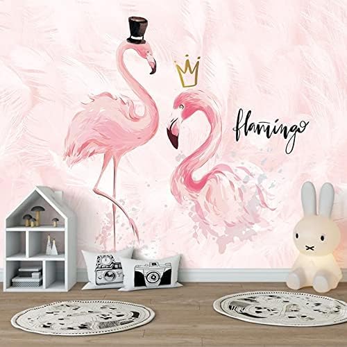 XLMING Style Pink Bird Feather Kinder 3D Tapete Home Dekoration Wohnzimmer Sofa Schlafzimmer Tv Hintergrund Wand-250cm×170cm