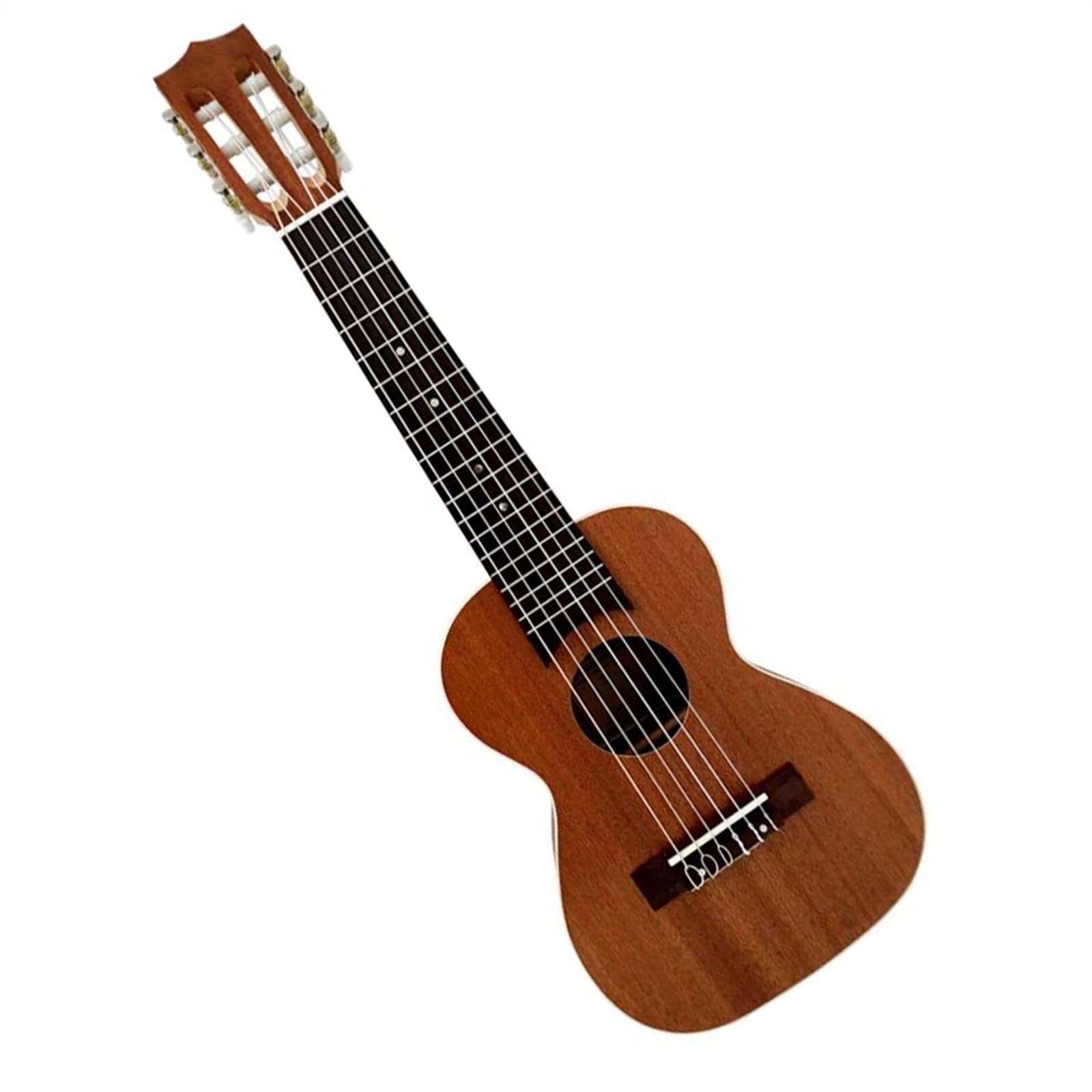 28-Zoll-Ukulele-Gitarre, 6 Saiten, Laminierter Mahagoni-Korpus, Massives Walnuss-Griffbrett, Ukulele-Instrumente Ukulele Einsteiger Kit