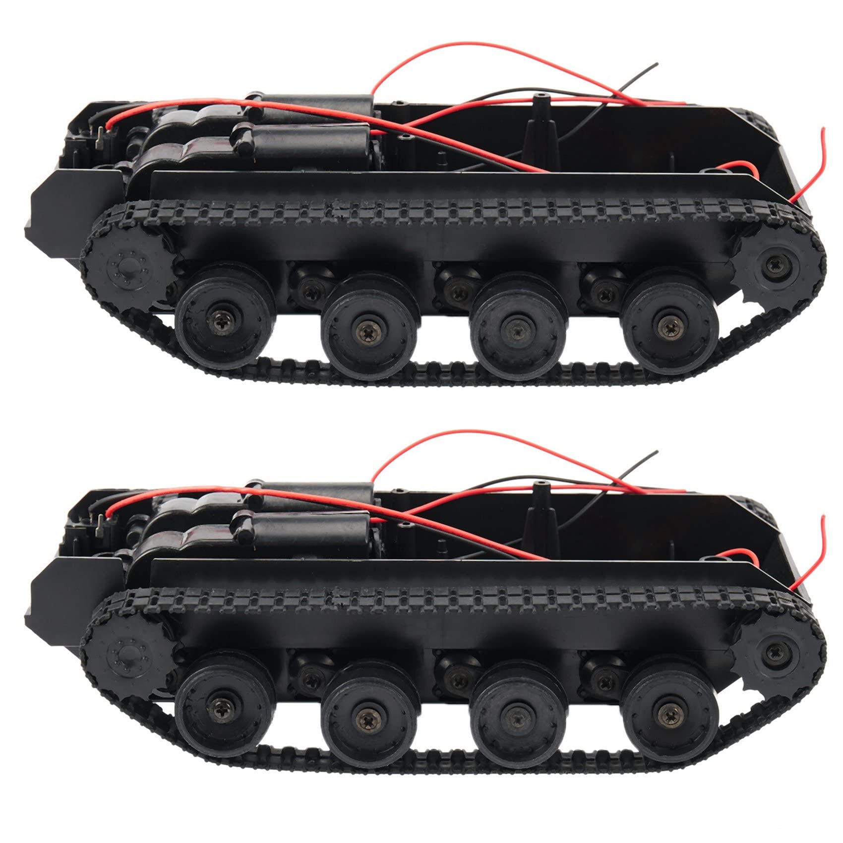 SICOSALT 2X Rc Tank Smart Roboter Tank Auto Chassis Kit Gummiraupenkette für 130 Motor DIY Roboter Spielzeug für Kinder