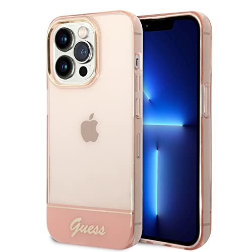 Guess PC/TPU Camera Outline Translucent Case für Apple iPhone 14 Pro - pink (GUHCP14LHGCOP)