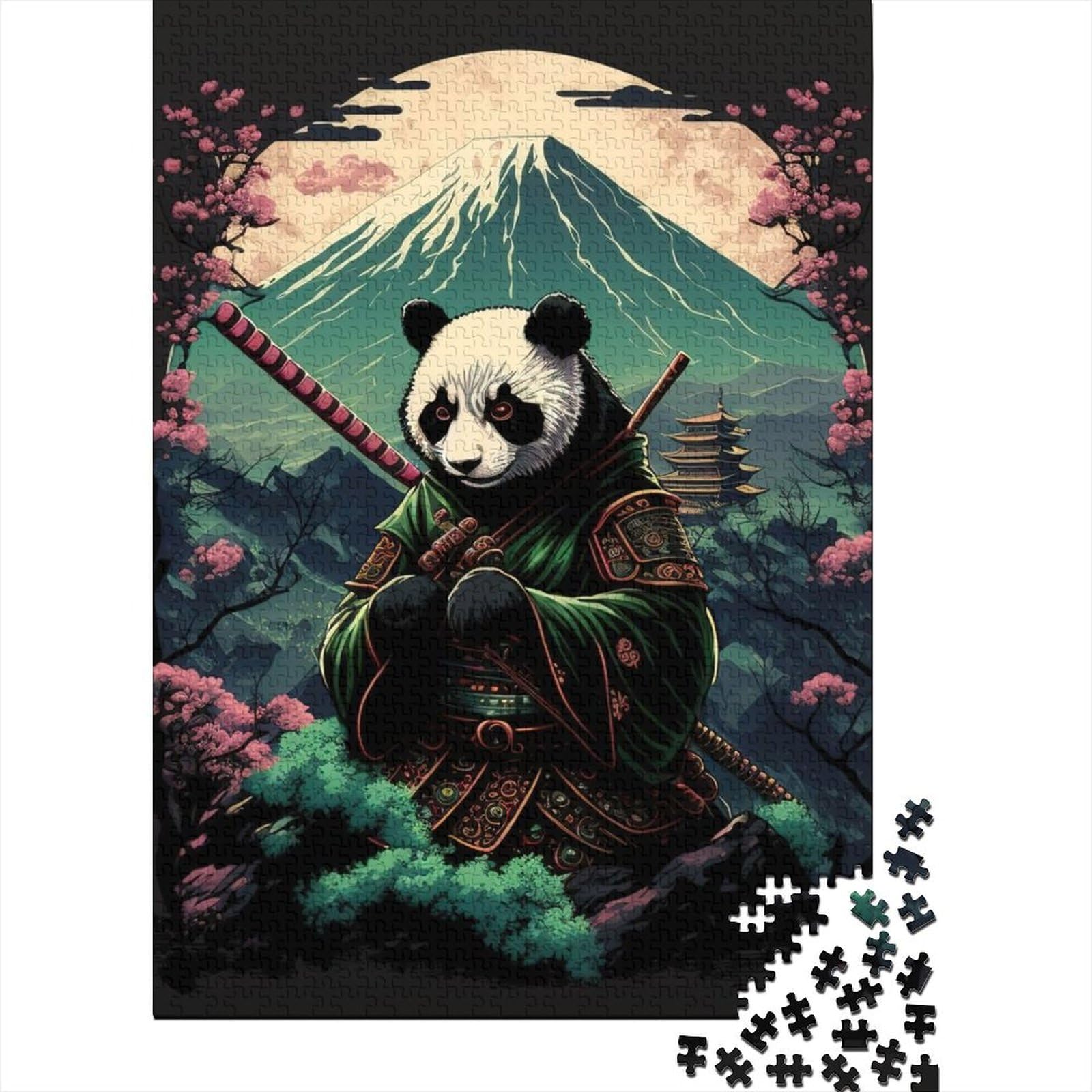 Panda-Puzzle für Erwachsene, 1000-teiliges Puzzle, großes Holzpuzzle für Erwachsene, nachhaltiges Puzzle für Erwachsene, 75 x 50 cm