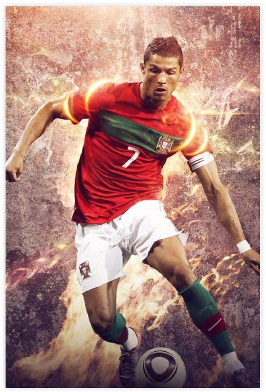 5D Diamant Painting Set FüR Erwachsene Und Kinder Fußball Fußballer Cristiano Ronaldo HD (14) DIY Diamond Painting Kristall Strass Diamant Stickerei GemäLde 11.8"x15.7"(30x40cm) Kein Rahmen