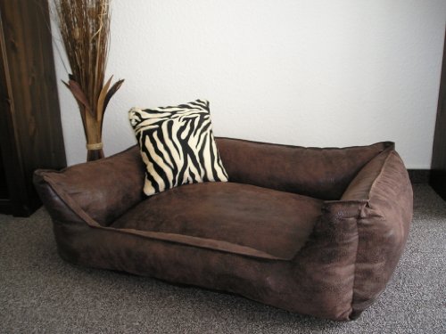 Hundebett Hundesofa Schlafplatz Velluto 105 cm X 80 cm Farbe braun