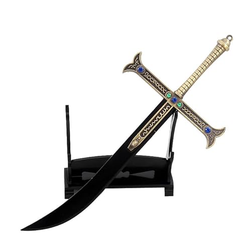 24 cm Dracule Mihawk Schwert Metallmodelle Japanisches Anime-Schwert für Sammlung und Geschenk (Kupfer)