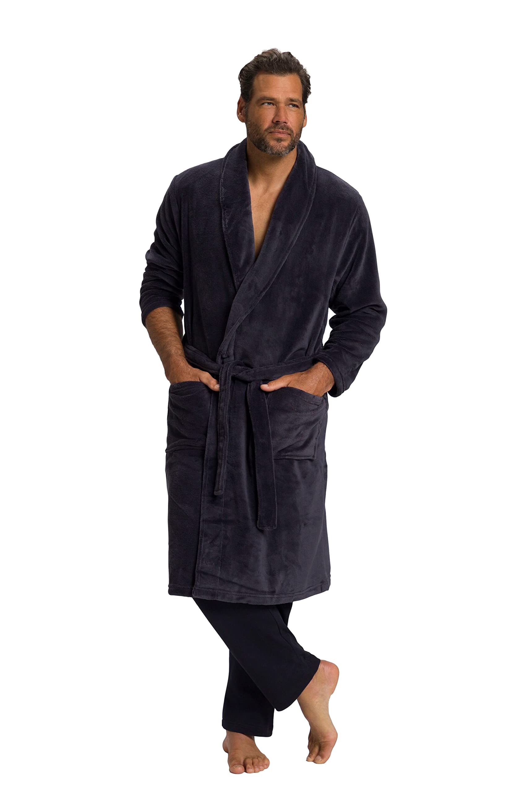 JP 1880 Herren Bademantel Mikrofaser ROBE, grau, 5XL