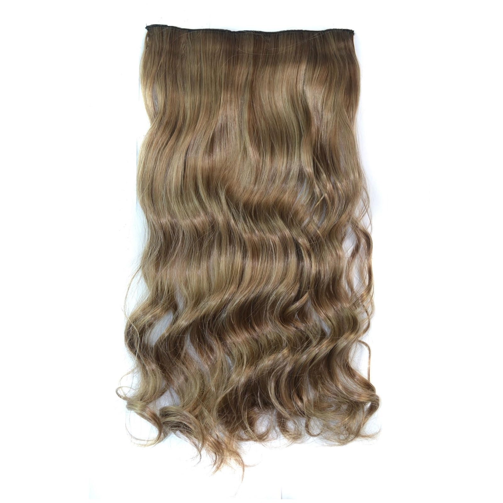 Clip-in-Haarverlängerungen 24-Zoll-Synthetik-Langwellen-Perücken-Clip-in-Haarverlängerungen mit 5 Clips-in-Haarverlängerungen, lange, gewellte synthetische Haarteile for Frauen Clip-in-Haarverlängerun