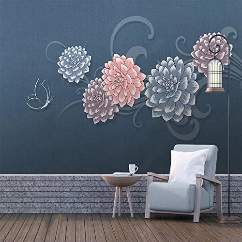 XLMING Modische Blume Schmetterling Ozean 3D Tapete Home Dekoration Wohnzimmer Sofa Schlafzimmer Tv Hintergrund Wand-250cm×170cm