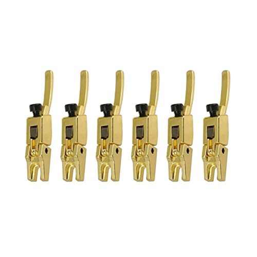 6 Stücke Guitar Bridge Sattel Rose String Sattel Für E-Gitarre Tremolo Bridge Doppelverriegelung Gitarrebrücke(6pcs Gold)