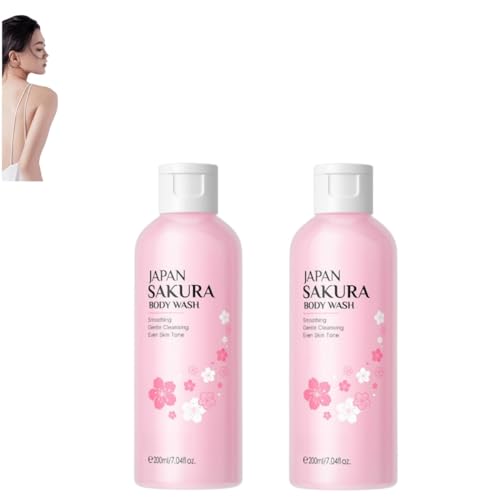 Neues japanisches Sakura-Duschgel, Sakura-Reinigungsduschgel, Sakura-Whitening-Hautpflege-Duschgel, lindert Trockenheit und Rauheit, spendet Feuchtigkeit und pflegt