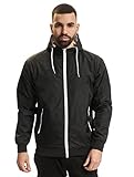 Urban Classics Herren Jacke Contrast Windrunner, winddichte Übergangsjacke mit Kapuze, Reißverschluss, Regular Fit, blk/wht, L