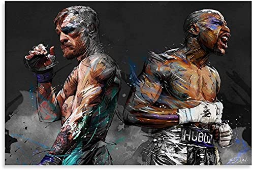 DIY 5d Diamant Malerei Kristall Strass Painting Conor McGregor gegen Floyd Mayweather Leinwand Stickerei Bilder Kunst Handwerk FüR Erwachsene Und Kinder 23.6"x35.4"(60x90cm) Kein Rahmen