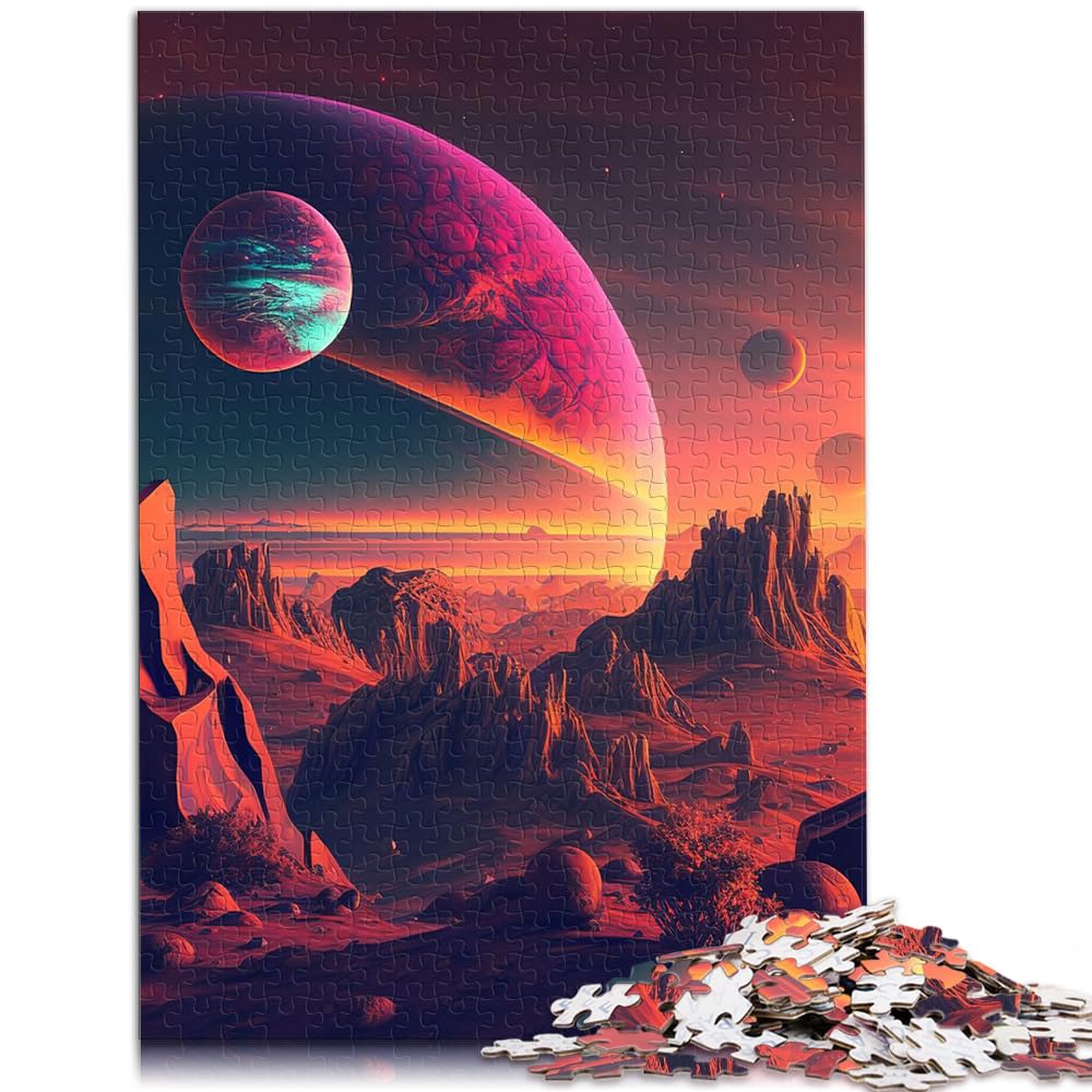 Puzzles für Berge, Mond, Weltraum, Puzzles für Erwachsene, 1000 Puzzles, Holzpuzzle, Familienaktivität, Puzzles, Lernspiele, 1000 Teile (50 x 75 cm)