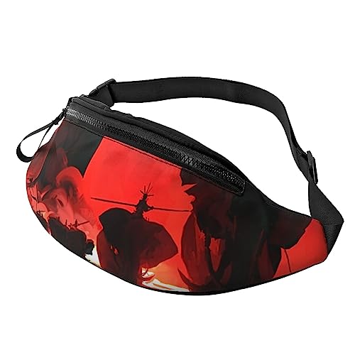 HSJFS 3D-Wand-Gürteltasche, Unterwasserwelt, Fisch-Druck, verstellbare Hüfttasche, lässige Brusttasche, Elefanten rot, Einheitsgröße