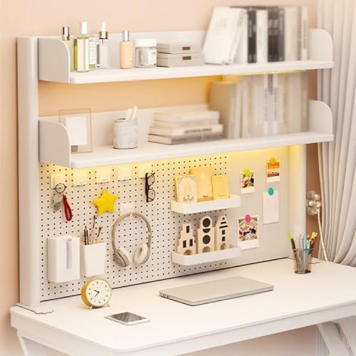 JMbpkduHs Schreibtisch-Organizer-Regal,Schreibtisch-Erweiterungs-Pegboard-Arbeitsstation,Computer-Schreibtisch-Zubehör Fürs Büro, Sichtschutz Für Gaming-Schreibtisch,Desktop-Regalsystem,80cm/31.5In