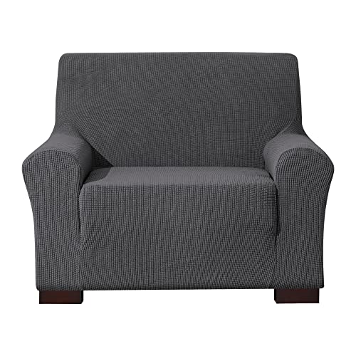 EBETA E Elastisch Sofa Überwürfe Sofabezug, Stretch Sofahusse Sofa Abdeckung Hussen für Sofa, Couch, Sessel 1 Sitzer (Dunkelgrau, 85-115 cm)