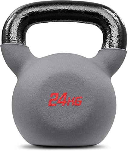 Hop-Sport Kettlebell aus Gusseisen mit Neopren-Beschichtung Vinyl Kugelhantel 4-24 kg (24kg)