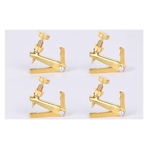 Feinstimmzubehör für Violine Violinzubehör Golden Silber Schwarz (Color : 4pcs gd 1/2 1/4)