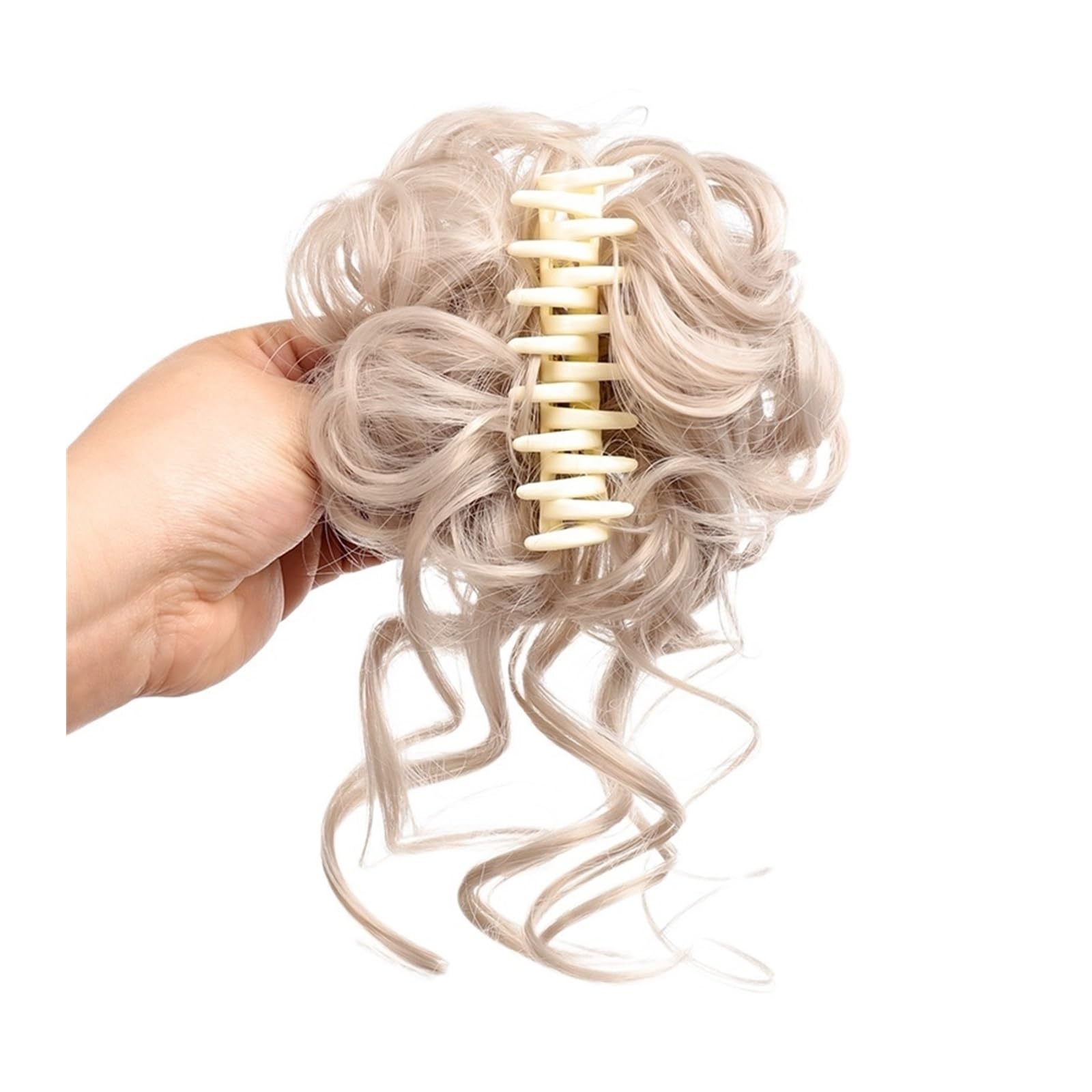 Haarteil Synthetische Klaue Clip-on Haarknoten Chignon unordentliche lockige Haare Perücken gefälschte Haarteile for Frauen Haarnadeln schwarz Gold Haarverlängerungen Haarverlängerung(1Pcs-10)