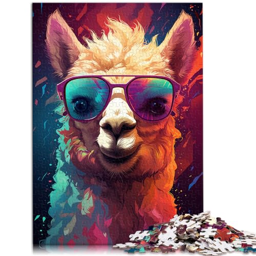 Puzzles als Geschenke, Psychedelische Farbmalerei, Alpaka-Puzzles für Erwachsene, 1000 Puzzles, Holzpuzzle, Geburtstagsgeschenk, Geschenke für 1000 Teile (50 x 75 cm)