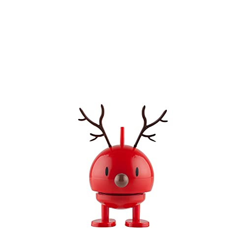 Hoptimist - Skandinavisches Design - Weihnachtsfigur - Small Reindeer Bumble - Rot - Höhe: 9 cm - Geschenkidee