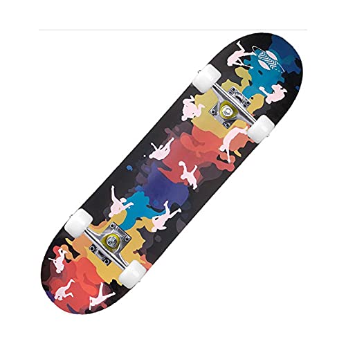 Skateboards 31 x 8 Zoll komplettes Skateboard für Kinder, Teenager, Anfänger und Erwachsene, Double-Kick-Deck, Concave Cruiser Trick Skateboard